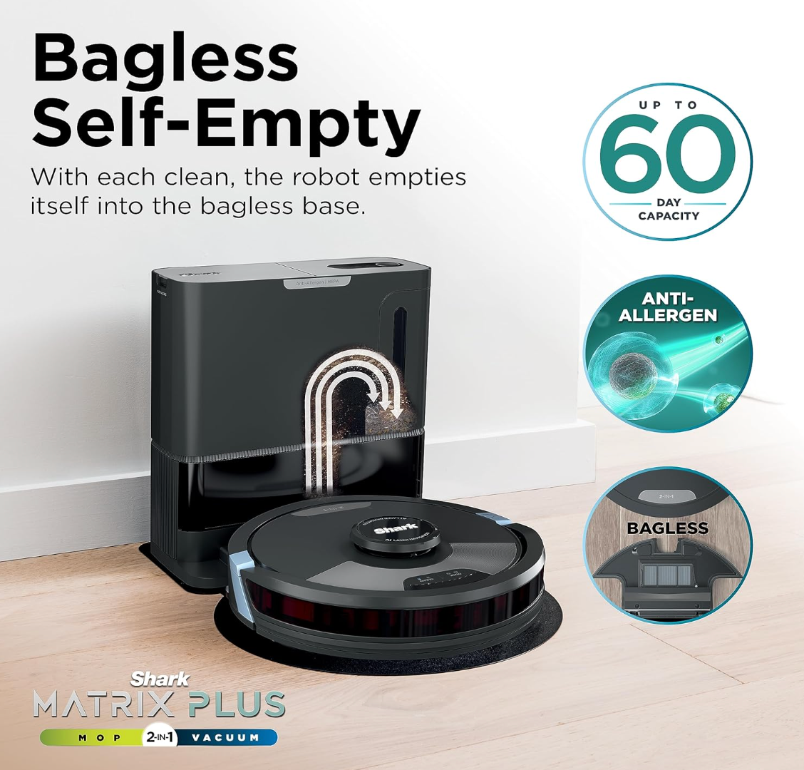 Shark Matrix Plus 2in1 Robot Vacuum & Mop with Sonic Mopping